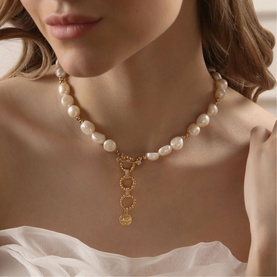 Sappho Large Baroque Pearl Necklace
