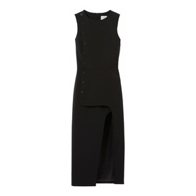 Press Stud Slit Flared Dress