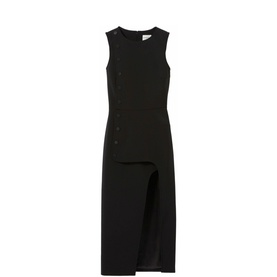 Press Stud Slit Flared Dress