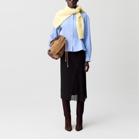 Pleat Detail Flared Skirt