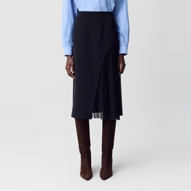 Pleat Detail Flared Skirt