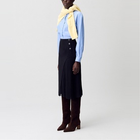 Pleat Detail Flared Skirt