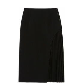 Pleat Detail Flared Skirt