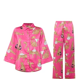 Cocktail Leopard Print Pyjama Set