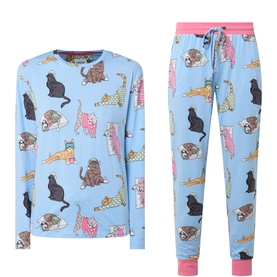 Sleeping Cats Patterned Pyjama Set