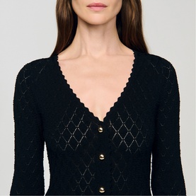 Scalloped Edge Knitted Dress