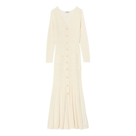 Openwork Flared Knitted Dress