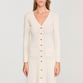 Openwork Flared Knitted Dress