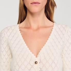 Openwork Flared Knitted Dress