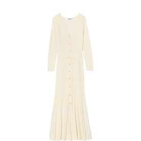 Openwork Flared Knitted Dress