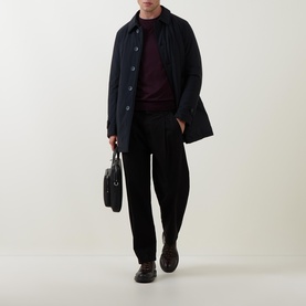 Layered Button-Down Raincoat