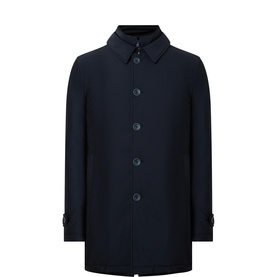 Layered Button-Down Raincoat