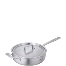 Culinary Fiveply Saute Pan With Lid With Long And Helper Handles Uncoated 28cm