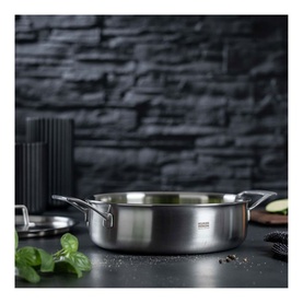 Culinary Fiveply Chef's Pan With Lid Uncoated 28cm