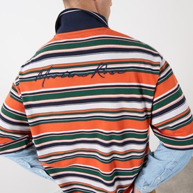 Striped Oversized Polo Shirt