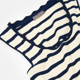 Striped Scallop Trim Vest