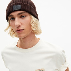 Logo Ribbed Knit Beanie Hat
