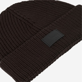 Logo Ribbed Knit Beanie Hat