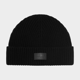 Logo Ribbed Knit Beanie Hat
