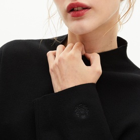 Mock Turtleneck Logo Sweater