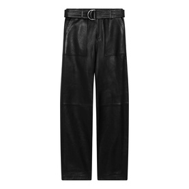 Straight Leg Leather Trousers