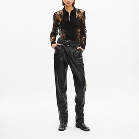 Straight Leg Leather Trousers