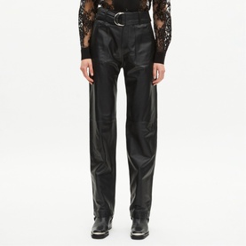 Straight Leg Leather Trousers
