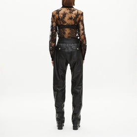 Straight Leg Leather Trousers