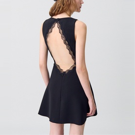 Lace Backless Mini Dress