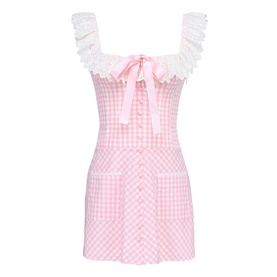 Astra Gingham Ruffle Mini Dress