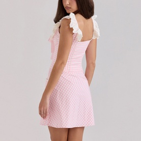 Astra Gingham Ruffle Mini Dress