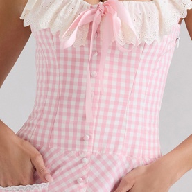 Astra Gingham Ruffle Mini Dress