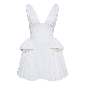 Amalia Bow Flared Mini Dress