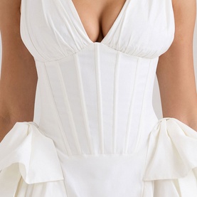 Amalia Bow Flared Mini Dress