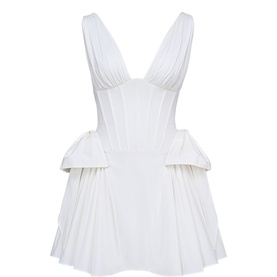 Amalia Bow Flared Mini Dress