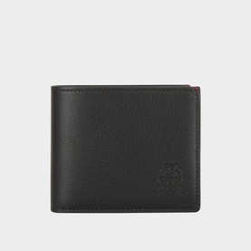 Logo Grained Leather Wallet