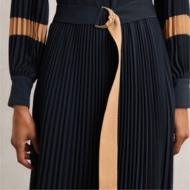 Tori Colour-Block Pleated Dress