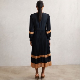 Tori Colour-Block Pleated Dress