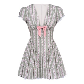 Emiliana Bow Printed Mini Dress