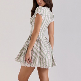 Emiliana Bow Printed Mini Dress
