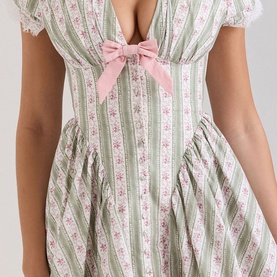 Emiliana Bow Printed Mini Dress