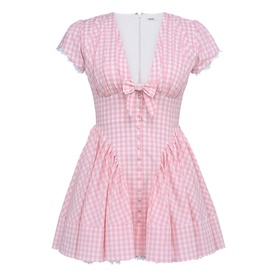 Emiliana Bow Gingham Mini Dress