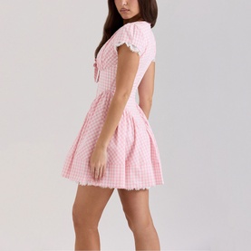 Emiliana Bow Gingham Mini Dress