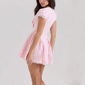 Emiliana Bow Gingham Mini Dress
