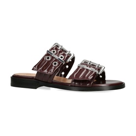 Feminine Buckle Two-Strap Sandals
