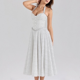 Georgie Polka Dot Halter Dress