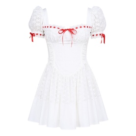 Jana Anglaise Puff Sleeve Mini Dress
