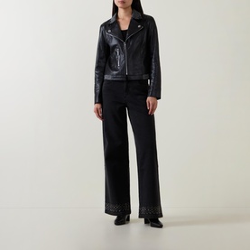 Fitted Faux Leather Jacket