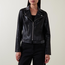 Fitted Faux Leather Jacket