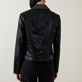 Fitted Faux Leather Jacket